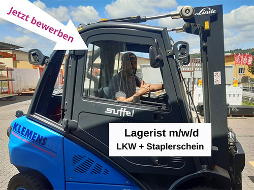 Jetzt bewerben: Lagerist (m/w/d) LKW + Staplerschein